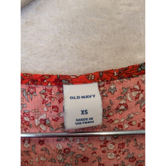 Old Navy Womens XS Red Floral Ditsy Rayon Babydoll Long Sleeve Swing Dress - Picture 6 of 10